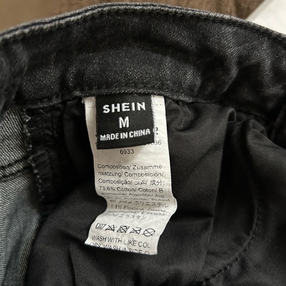 SHEIN Womens Black Gray Distressed Jeans Size Med (8) - Picture 6 of 7